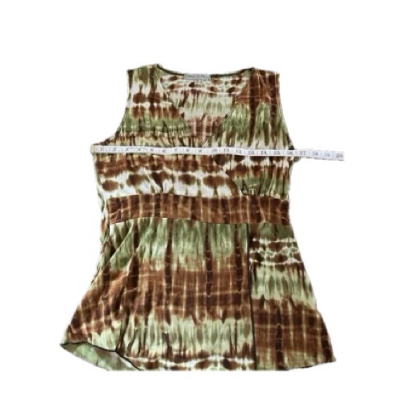 Woman’s Vintage Suzie brown green Tie-Dye Sleeveless Top blouse shirt Size M - Picture 5 of 7